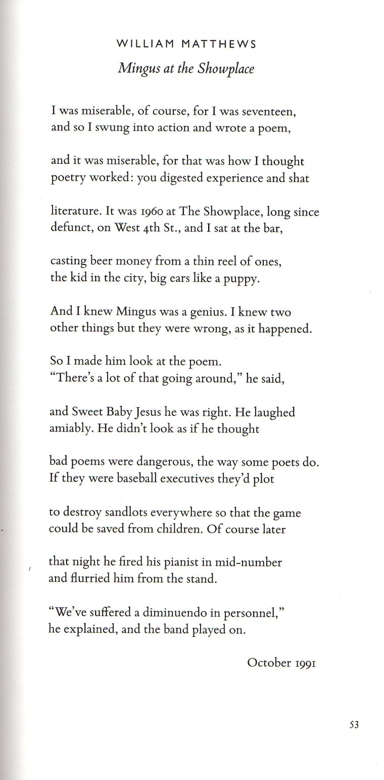 william matthews poems